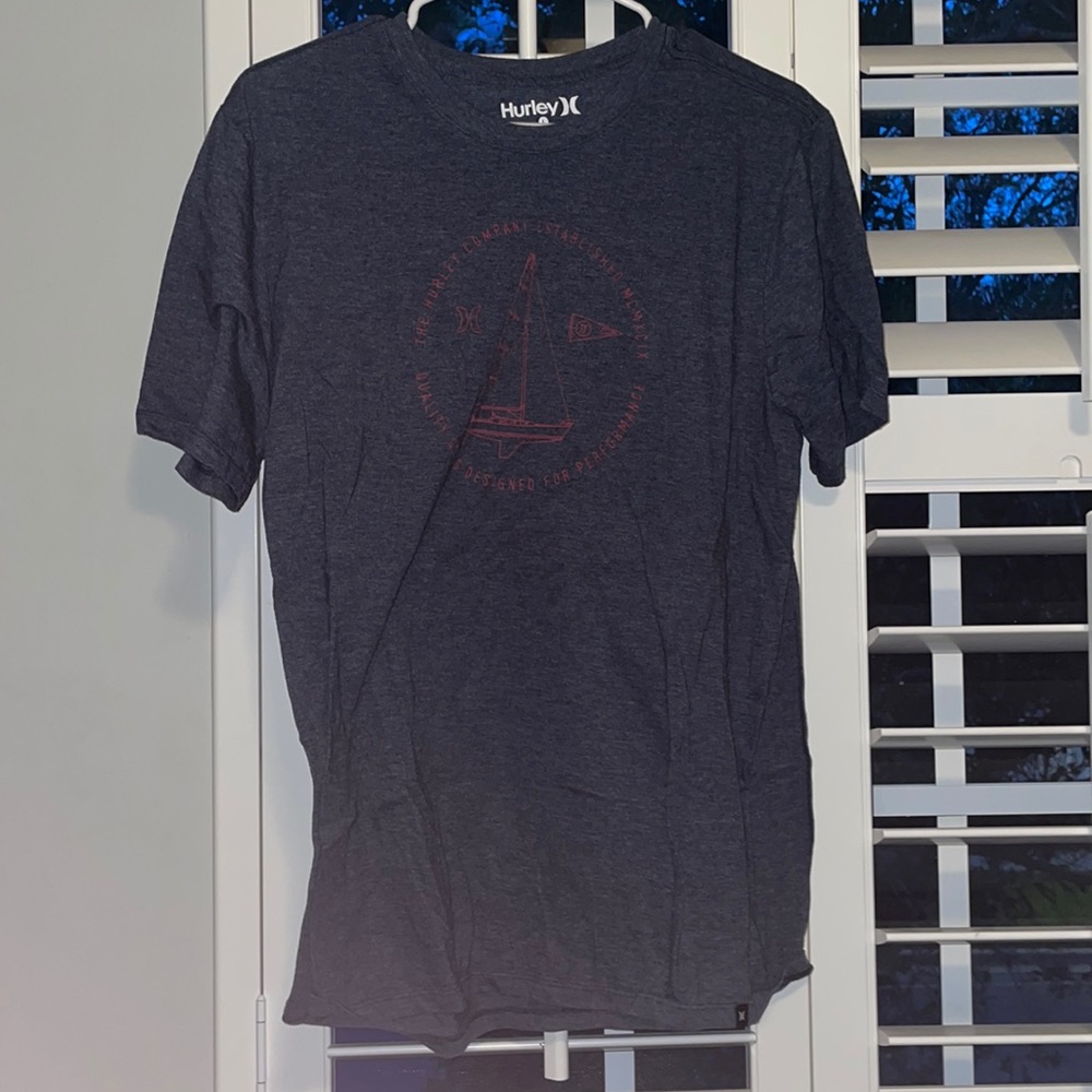 Men’s Large Hurley Navy Shirt with Red Logo